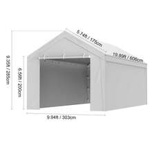 Carporti - Aereo grigio 10x20ft oben und seitlich - Visualizzare 10