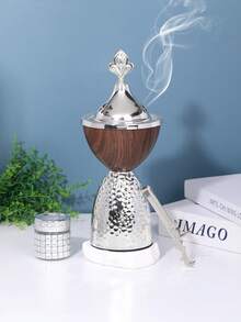 1件/套 中东阿拉伯金属香炉，简约锤纹设计，适用于感恩节/圣诞节/万圣节、餐桌装饰、家居装饰、节日装饰，可装饰客厅、卧室、办公室、酒店、入口、书桌、瑜伽馆和派对，营造优雅氛围，也可用于茶室装饰和香薰，既美观又实用。 - 彩色 - 查看 12