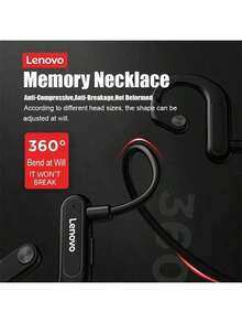 Lenovo سماعات لينوفو X4 للتوصيل العظمي، بلوتوث 5.3، هاي فاي، لاسلكية، مزودة بمشبك للأذن، مع ميكروفون، سماعات رياضية - الأسود - مشاهدة 5