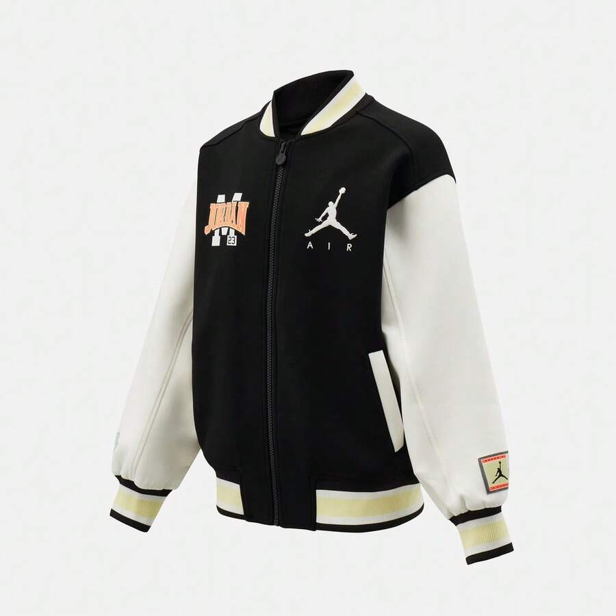 Jordan 青少年男童针织外套，针织连帽外套 JD2612050GS-003 - 黑色 - 查看 1