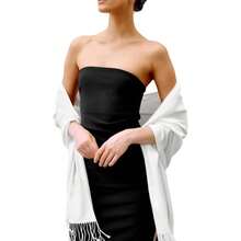 1 Khăn choàng và khăn quấn Pashmina Cashmere mềm mại, màu trơn, cỡ lớn, khăn choàng cưới cho phụ nữ, trang phục dạ hội, du lịch, văn phòng và phụ kiện quà tặng cho phụ nữ - khăn viscose - Xem 9