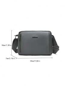 Men's Casual Business Fashion Commute Travel Waterproof Durable Shoulder Messenger Bag Phone Bag - Grey - View 4