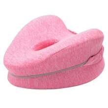 Longzhuo Almohada ergonómica para Las piernas Almohada para Piernas con Banda Elástica y Diseño de Orificio Memory Foam Confort Cojin para Piernas Rodillas Cadera Espalda Ciática Articulaciones - Rosa - Ver 1