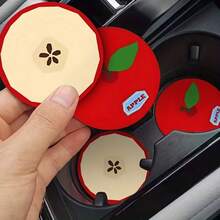 1/2pcs Set Cute Fruit Pattern Car Cup Holder Coasters - Non-Slip Cupholder Mats, Suitable For Car Interior Decor, Multipurpose Coasters For Car Cup Holders And Home Desktops