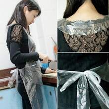 20/50/100pcs Disposable Plastic Adult Aprons, 23 X 35 Inches, Large Clear Aprons, Suitable For Cooking, Painting, Picnics, DIY Crafts, Birthday Parties, Meetings And Various Occasions - Clear - View 4