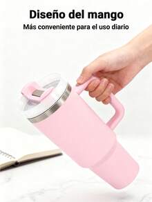 Termos Caliente y Frio Termos para Cafe Caliente Vasos con Popote y Tapa Capacidad 40oz/1200ml Acero Inoxidable 304 Con Asa y Tapa con Popote Modelo de Vaso Grande Multicolor Estilo Casual para Uso Doméstico Bebida Diaria Incluye Popote de Regalo Almacén Local, termos caliente y frio,termos para cafe caliente,vasos con popote y tapa,Regalos de Navidad,Almacén local - Blanco - Ver 7
