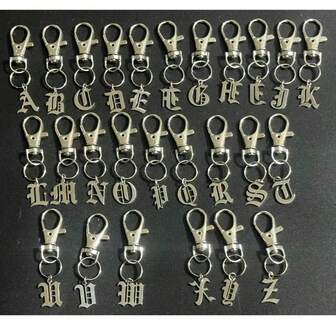 1 st. A-Ö initialnyckelring, nyckelring i rostfritt stål, kan hängas på väskor, ryggsäckar, bilnycklar, daglig användning för kvinnor, present till par