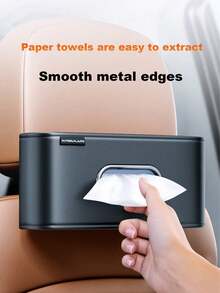 1个车载纸巾盒，皮革车载纸巾架，多功能弹性带后座纸巾盒 - A - 查看 2