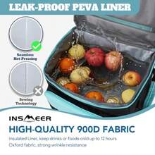 XGQINSMEER ielera con Ruedas 80 latas/50L Pble B Térmica Suave ielera Portatil de Grande Capacidad con Correa para Camping - 50LNegro - Ver 5