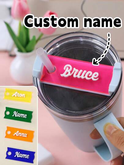 Custom Name Tag, Printable Name Cup Lid Label, Personalized Acrylic Gift Tags, Cup Lid Decoration, Birthday Gifts, Customized Acrylic Name Tag, Mother'S Day, Daily Use, Living Room, Bedroom, Cup Decoration, Customizable, Valentine'S Day, Fashion, Family, Couples, Father, Mother