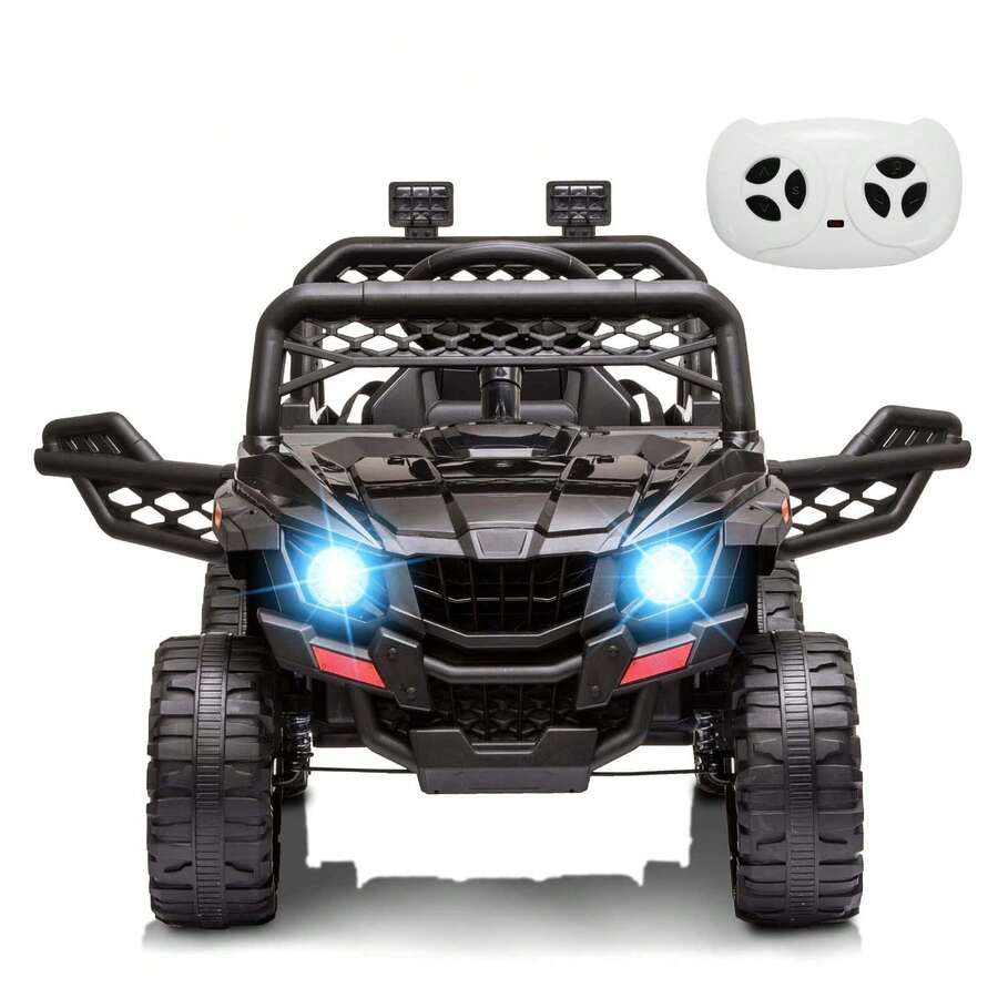 Juguete eléctrico de 12 V para niños con Control Remoto, suspensión de Resorte, Luces LED, música, para niños y niñas, Color Negro - Tipo de Enchufe B USA (110-127V) - Ver 1
