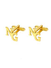Personalized Cufflinks Customized For The Groom's Wedding - Father's Day Gift For Brothers - First Letter Cufflinks For The Groom's Gift - Multicolor - View 13