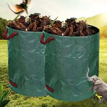 1pc 500L Heavy-Duty PP Garden Waste Bags - Reusable Yard Debris Bags With Industrial Fabric And Handles For Plant, And Leaf Collection - Green - View 5