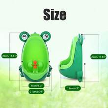 Frog-Shaped Children's Potty Training Urinal With Suction Cup, Anti-Splash Wall-Mounted Toilet For Boys, Light Green And Orange (1 Pack) - Orange - View 3