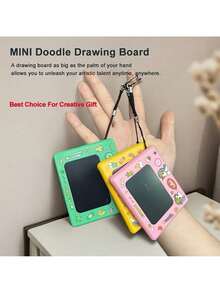 Small Model Mini LCD Writing Tablet For Kids,Portable Keychain-Sized Drawing Pad For Kids, Colorful Doodle Board Pad, Learning And Educational Toys For Kids, Creative Birthday Gifs For Toddlers - Pink - View 3