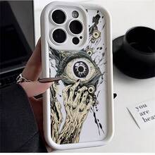 Protective Case With Horror Eyes, Flexible, Drop-Resistant. Case With Camera Protection. Case For Apple  13 14 15 11 12 16 17 Pro Max 17 Air 14 15 16 Plus XR, Galaxy A03 A04E A05S A10S A11 A12 A13 4G A14 A15 A20 A23 A32 A34 A35 A50S A30S A51 4G A52S 5G A54 A55 A71 4G A72 S20 S21 S23 FE S22 S23 Ultra S24 Plus M34 A07 A17 S25 EDGE, Redmi A2 A1 A3 8 9A 10C 12 5G 12C 11A 13 13C 14C, POCO C55 C65 X3 X4 X6 X7 PRO 5G M3 F3 F5 F6 F6 F7 PRO F7 Ultra Note 8 8 Pro 9 9s 9 Pro 10s 11s 4G 11 Pro 12 5G 12S 4G 12 Pro 5G 13 4G 13 Pro 4G 14 Pro 5g 14 5G 14 Pro 4g 5g K80PRO A5 11 12 Lite 14 15T Pro 15T 15 4G 15 Pro Plus MOTO E13 G04 4G G24 4G E14 G14 G22 G30 G10 G20 G34 G53 G54 G84 Edge 60 PRO 5G Infinix 50s VIVO 5G REALME C71 UV Custom Printing Minimalist Anti-Scratch Case Perfect Fit P15275 - 白色 - 查看 10