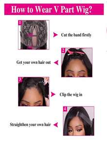 V Part Human Hair Wig Water Wave Thin Part Glueless Clip In Half Wigs 150% Density Curly V Shape Clip In Half Wig Beginner Friendly Water Curly Brazilian Virgin Human Hair Wigs - SNatural - View 10