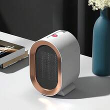 Oficina PTC Calentador eléctrico Personal Calefactor Portátil Inducción por gravedad, el producto se apaga cuando se vierte,Amigable con la madre y el bebé - Blanco - Ver 1