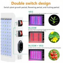 1500W Lámpara de cultivo para plantas de interior, luz LED de espectro completo para sembrar y sembrar vegetales.Lámpara de luz de cultivo de plantas 150LED para flores de plantas de interior de invernadero - Tipo de Enchufe B USA (110-127V) - Ver 4