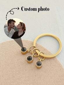 1 pieza Llavero personalizado con proyección de 1-3 fotos, llavero personalizado con múltiples fotos, llavero con foto familiar, llavero con proyección de foto para mujer, llavero personalizable simple con foto, llavero personalizado familiar, regalo personalizado de llavero para familiares - Multicolor - Ver 7