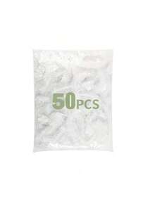 50/100pcs Disposable Shower Caps For Women & Men - Large Waterproof Plastic Hair Covers, Unisex Salon Quality, Ideal For Deep Conditioning & Hair Care, Mixed Colors/White - Clear - View 9