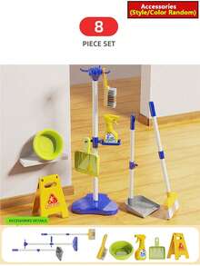Children's Housekeeping Toy Set, Girls Pretend Play Broom, Dustpan, Vacuum Cleaner, Mop Bucket Cleaning Tools - Multicolor - View 15