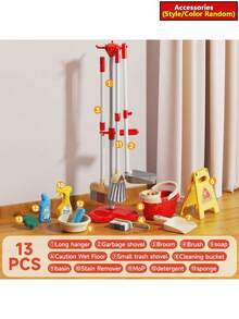Children's Housekeeping Toy Set, Girls Pretend Play Broom, Dustpan, Vacuum Cleaner, Mop Bucket Cleaning Tools - Multicolor - View 14