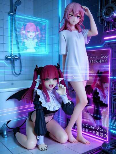 تمثال فتاة أنمي ذات شعر أسود في زي أبيض - قطعة فنية جمع من البولي فينيل كلوريد، مناسبة للديكور المنزلي أو المكتبي أو كهدية - نموذج أنمي كلاسيكي مع ملامح وجه مفصلة وتأثير إضاءة طبيعي، إكسسوار أنمي