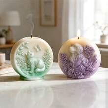 DIY动物桌面装饰、石膏手工皂和硅胶模具（可用于制作带有浮雕猫狗图案的香薰蜡烛） - 白色 - 查看 9