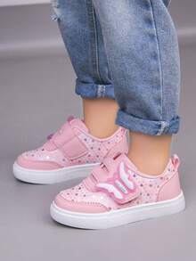 Girls' Low-Top Canvas Sneakers, Cute Butterfly Design, Comfortable Spring/Summer Kids Sports Shoes - Pink - View 6