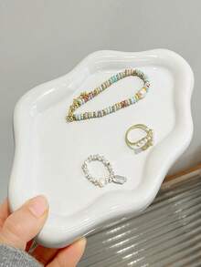 云朵造型珠宝及香薰展示托盘，奢华玄关钥匙架装饰，家居装饰，情人节礼物，珠宝收纳托盘，化妆间装饰 - 白色 - 查看 4