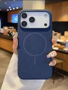 适用于 16 Pro Max 的液态硅胶磁吸保护壳 - 深藍色 - 查看 2