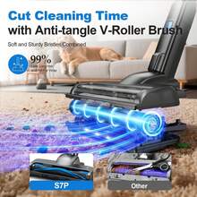 Inse Cordless Vacuum Cleaner, 60KPa Strong Suction Power & 50 Min Runtime, Cordless Vacuum Cleaner With A 1.3L Dust Collection Box, 6*2500mAh High Capacity Batteries, For Hard Floors, Carpets, Sofas And Car Seat Cushions - Phích cắm loại C của EU (220-240V) - Xem 7