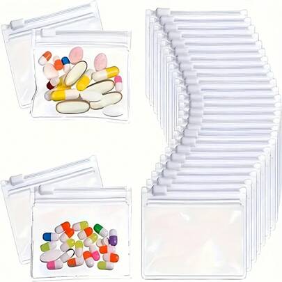 90pcs Transparent PVC Jewelry Storage Bags | Transparent Plastic Slider Lock Mini Storage Bags | Portable Anti-Oxidation Jewelry Storage Bags | Jewelry Organizer Bags | Ring And Earring Storage Bags | Self-Sealing Jewelry Packaging Bags | Portable Waterproof Zipper Bags | Reusable, Transparent Plastic Sealed Travel Storage Bags. Used For Storing Earrings And Accessories, Anti-Oxidation, Suitable For Daily Use And Travel, Health Products, Medicines, Jewelry, Handicrafts, And Small Items. Reusable And Convenient For Travel. Also Suitable As Cosmetic Bags, Stationery Bags, And Room Storage Bags.