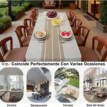 XL Mantel para Mesa Rectangular - Mantel Navideño Rectangular, 140 * 180 Manteles de Mesa Bordado Cosido, Manteles a Prueba de Polvo para Hogar, Restaurante, Hotel (Gris, 4-6 Asiento) - Café 180*140cm - Ver 4