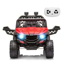 UTV para niños de 12 V con Control Remoto para Padres, suspensión de Resorte, Luces LED, Puerto AUX, música, vehículos eléctricos para niños, Color Rojo - Tipo de Enchufe B USA (110-127V) - Ver 1