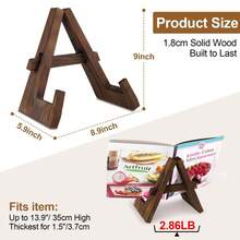 1pc/2pcs Handmade Polished Vintage Wooden Recipe IPad/Tablet Stand, Cookbook Display Holder, Farmhouse Style Recipe Book Shelf, Suitable For Kitchen Countertop And Cabinet, Home Decor, Book Storage, Workbench