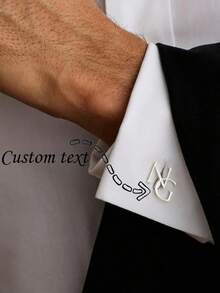Personalized Cufflinks Customized For The Groom's Wedding - Father's Day Gift For Brothers - First Letter Cufflinks For The Groom's Gift - Multicolor - View 8