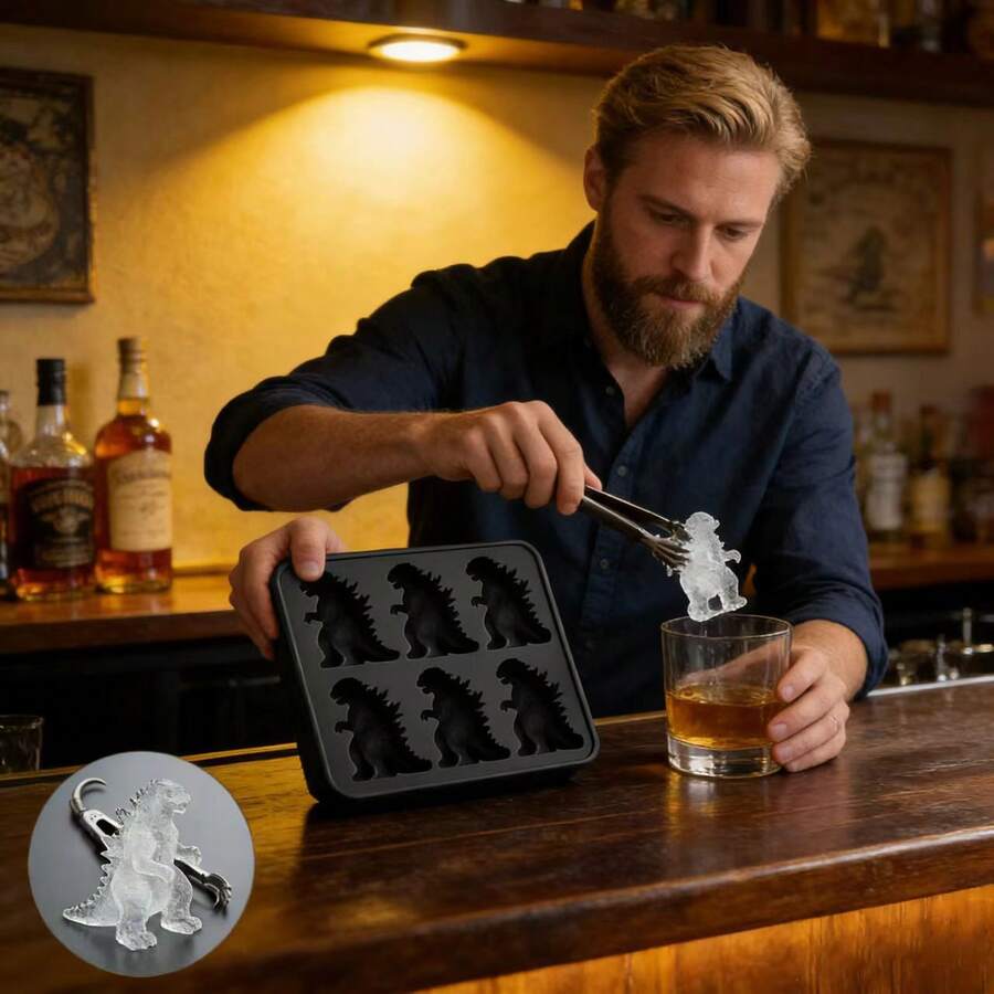 1pc Monster Ice Mold, Amazingly Sharp And Detailed Carving - The Smooth Black Silicone Material Creates A Premium Feel, While The Iconic Monster Shape Can Add A Touch Of Fun To Any Beverage. A Must-Have For Whiskey Enthusiasts, This Etsy Find Seamlessly Blends Playfulness And Quality. - Multicolor - View 1