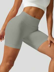 NcmRyu 2 chiếc quần yoga cạp cao nâng ngực giúp thon gọn vóc dáng cho nữ, thích hợp cho tập thể dục và thể thao ngoài trời. - Màu Xám nhạt - Xem 4