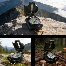 Brújula Lensática Profesional Militar Impermeable Metal W077 - Verde militar - Ver 8