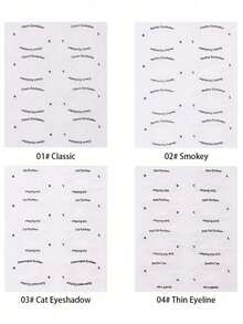 4张共32张眼妆贴纸，包含眼线和眉毛模板，共有4种不同设计，包括猫眼眼线和狐狸眼眼线模板，以及其他眼线工具。适用于化妆、家居装饰、梳妆台、旅行、卧室等多种场合。是化妆新手必备，也是一份贴心的圣诞礼物。价格实惠，适合情人节、旅行、旅行必备、房间装饰、情人节礼物、便宜货、房间、1美元商品、度假必备、女士礼物、卧室、情人节、99美分。 - 白色 - 查看 10