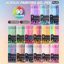 90 Colors Acrylic Painting Gel Pens,Multi-Color 1.0mm Tip Width,Stronger Color Stacking Powers,Larger Ink Capacity For Drawing,Sketching & Art Journaling Cardstock,Marking,Coloring Ideas Gift Choice Back To School Essentials Art Supplies Stationery - Multicolor - View 4