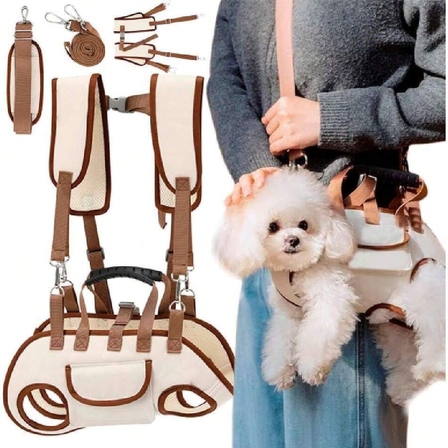 Mochila Transportadora para Perros, Mochila para Perros Pequeños/Medianos, Transportín para Mascotas con Correas Ajustables y Transpirables, Bolsa para Mascotas para Viajes/Senderismo (M),37068208 - Multicolor - Ver 1
