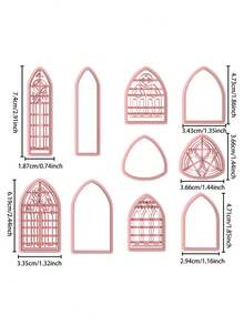 2个/10个哥特式窗户形状粘土切割器，用于制作聚合物粘土首饰框架的粘土切割器，教堂窗户聚合物粘土切割器，粘土耳环切割器 - 粉色 - 查看 14