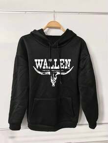 Valen Women's Plus Size Sweatshirt, Warm And Windproof Athletic Top, Kangaroo Pocket Casual Sweatshirt - Black - View 1