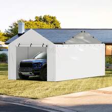 Carports - 10x20ft Weiße Seitenplane - View 9