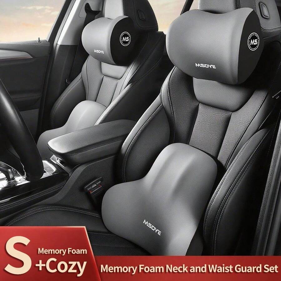 1pc Car Headrest Neck Pillow, Comfortable Business Memory Foam Pillow, Universal For All Seasons - 1pc - View 1