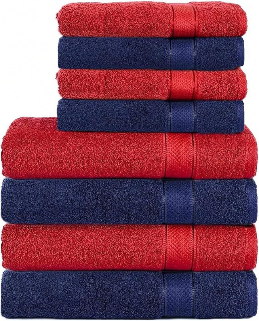Sevval Hand Towel Set Fade Proof 100% Cotton 500 G/M² - Navy Blue - View 1