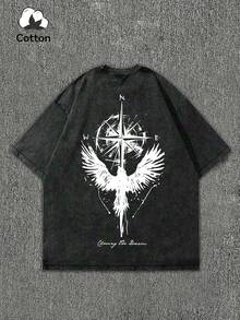 Áo thun nam cỡ lớn mới giặt, tay ngắn bằng cotton, phong cách đường phố, họa tiết emo độc đáo, áo thun ban nhạc, bóng rổ, quần áo giá rẻ, Youngboy Never Broke Again, phim hoạt hình Friends, anime nam, Halloween, tay ngắn giặt đen, đại bàng, cú, thánh giá, la bàn, bánh lái, cờ Pháp, tay dài in chữ, áo thun in chữ tiếng Anh màu trắng đa năng tay ngắn giặt, phong cách Y2K, phù hợp cho mặc hàng ngày. - màu đen - Xem 4